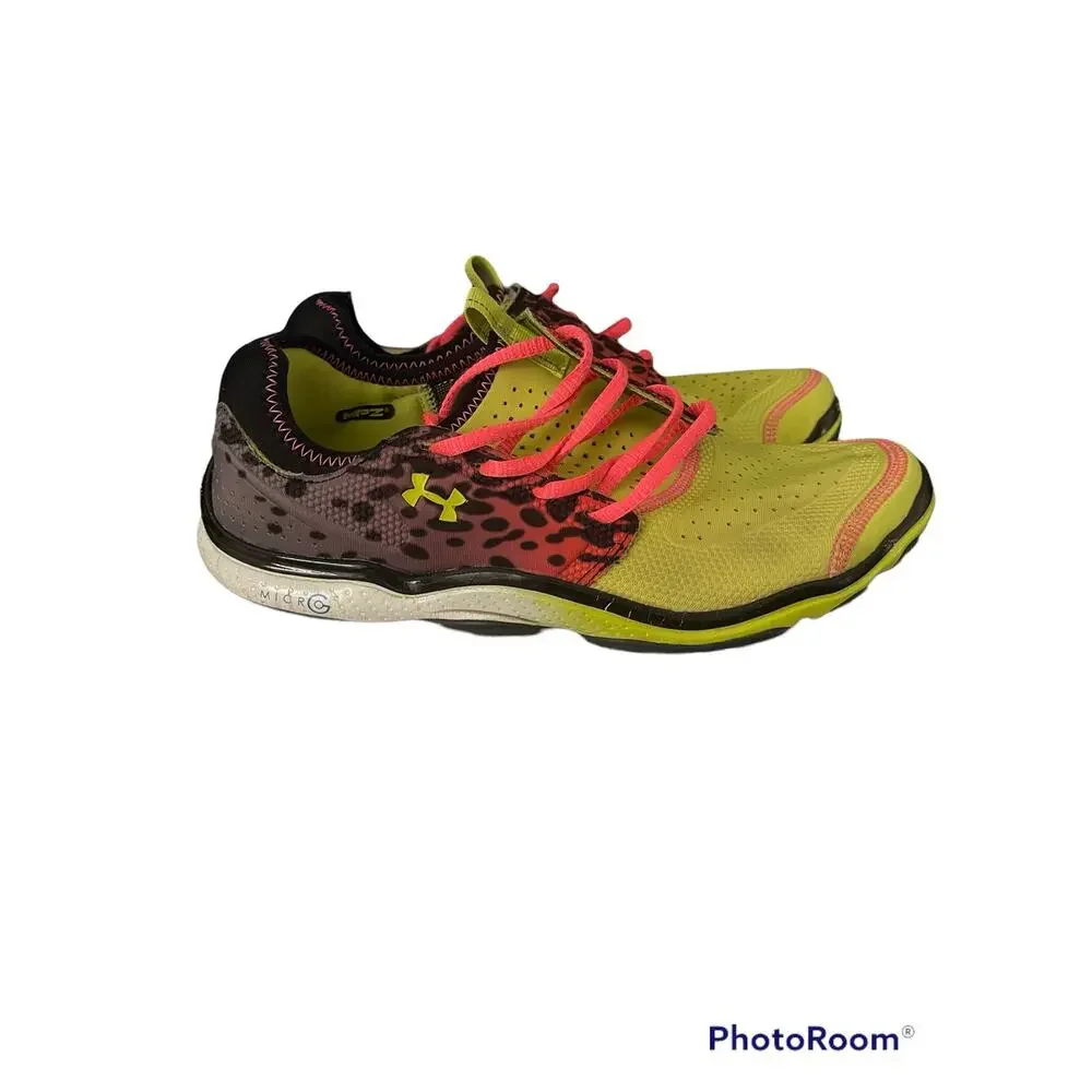 Under Armour MPZ Micro G Yellow Leopard print Women's Sz 11 - Picture 6 of 9